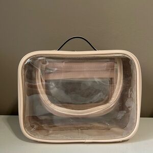 Amazon Clear Cosmetic Bag with Cream Trim